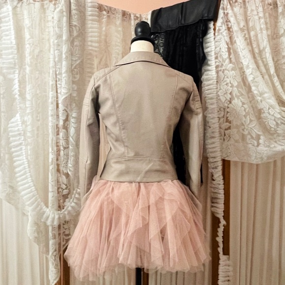 Faux Leather Jacket - Neutral Pink - Picture 3 of 4